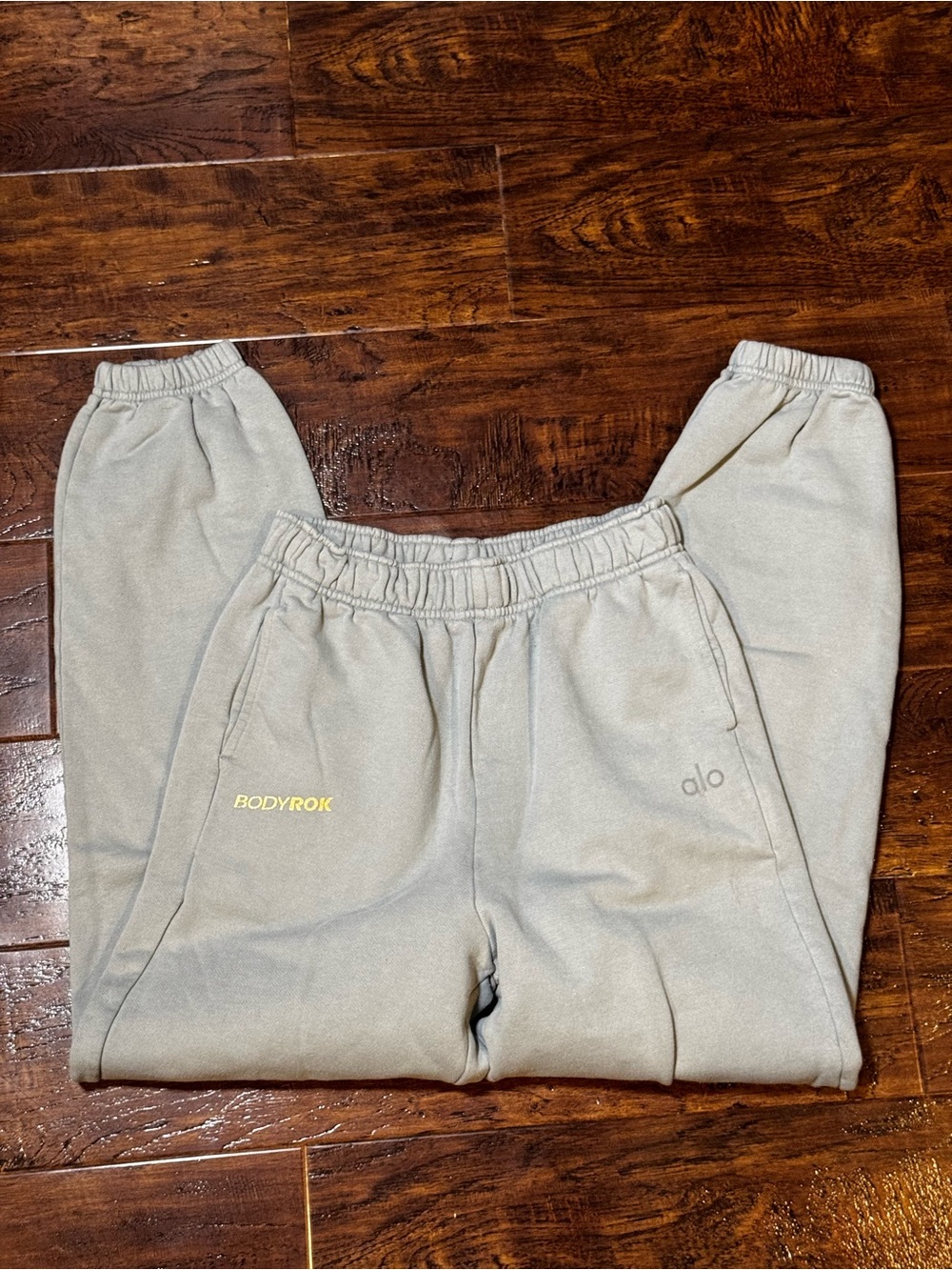 ALO Sweatpants Light Blueish Grey "BODYROK" Branding Size Small